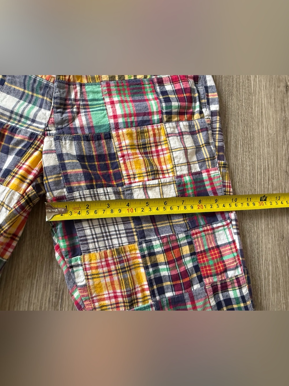 Vintage Polo Jeans Co Ralph Lauren Madras Patchwork Capri Pants Size 8 - Picture 6 of 10